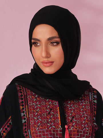 Tetreez Luxe Black Silk Chiffon Scarves